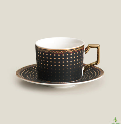 Glitter Ceramic Cup and Saucer Set