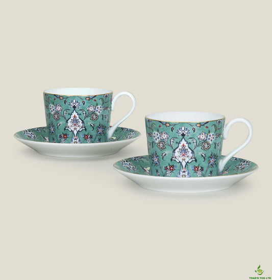 Larne bone china cup and saucer set of two