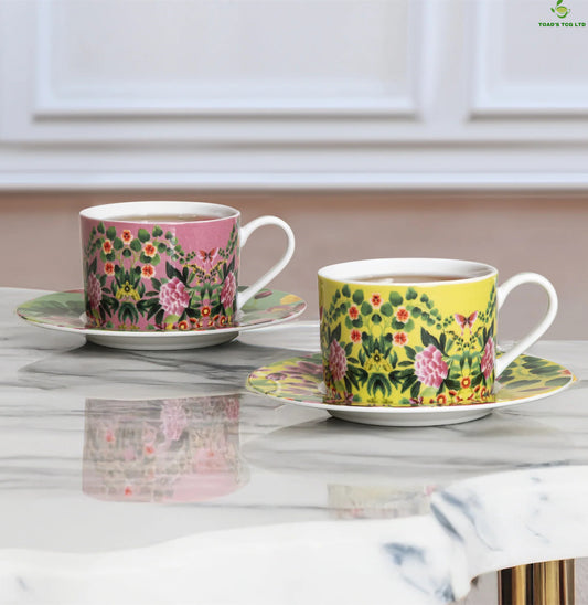 Pashley porcelain cup and saucer set of two