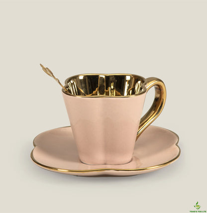 Hemsby ceramic cup and saucer set of two
