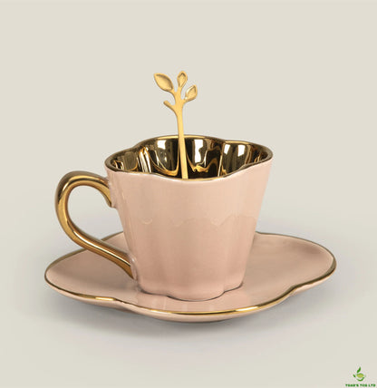 Hemsby ceramic cup and saucer set of two
