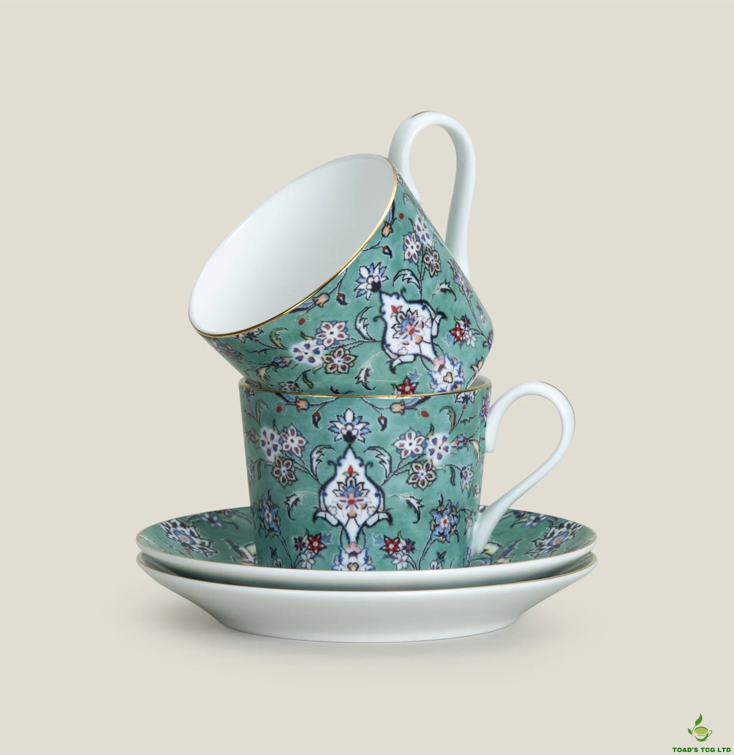 Larne bone china cup and saucer set of two