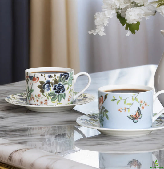 Hythe porcelain cup and saucer set of two