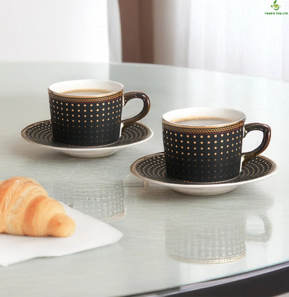 Glitter Ceramic Cup and Saucer Set